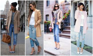 Красивая комбинация — джинсы бойфренды и пальто