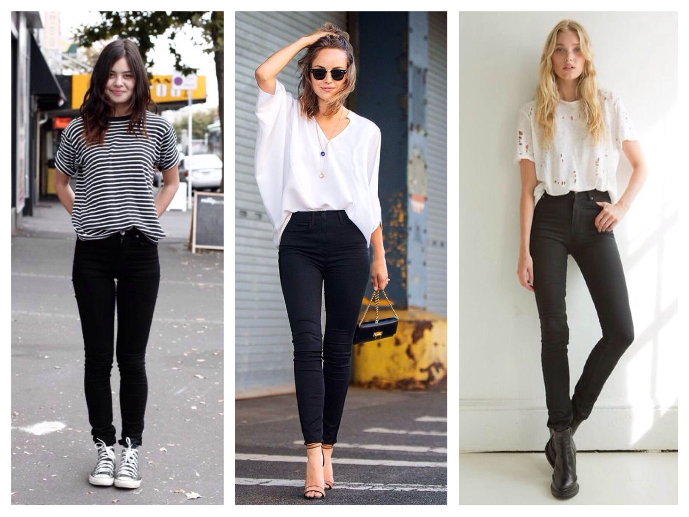 Женские черные джинсы прямые с чем носить