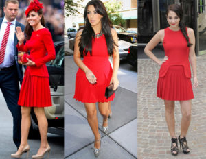 Как носить короткое красное платье