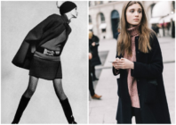 Модные образы с чёрным пальто