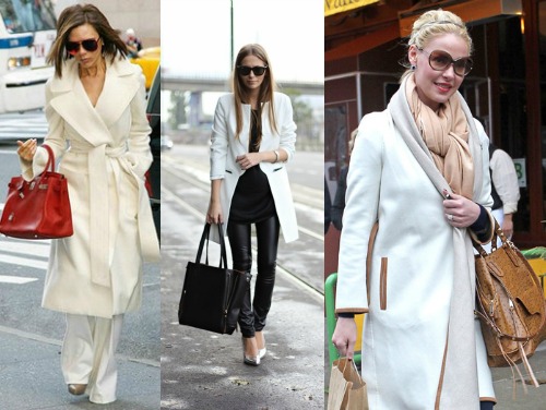 Аксессуары к белому пальто