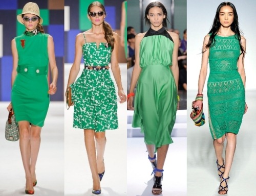Какие туфли надеть под зелёное платье?